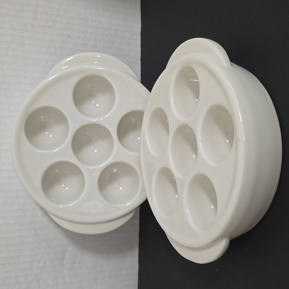 Set of 2 Vintage Hall Ceramic Escargot Dishes